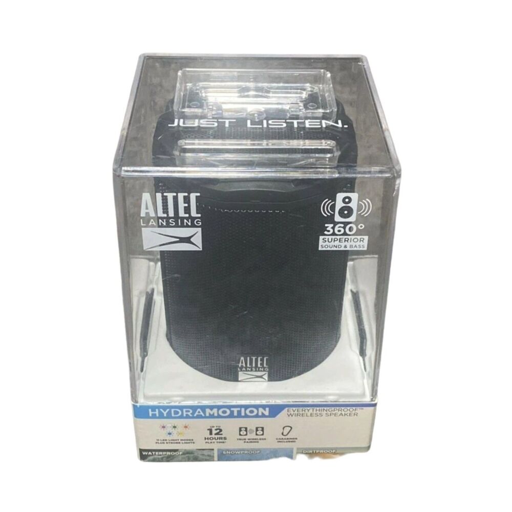 Altec Lansing HydraMotion Bluetooth Speaker Waterproof Portable Black NEW